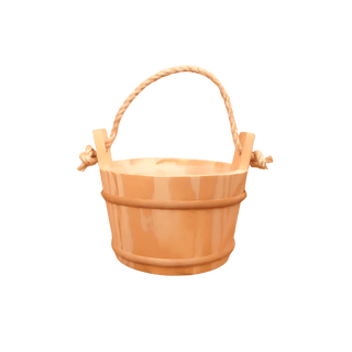 Wood Sauna Bucket with plastic liner (1.84 gal.) 12 1/2″ h x 11 1/4″ diam. - The Sauna Place