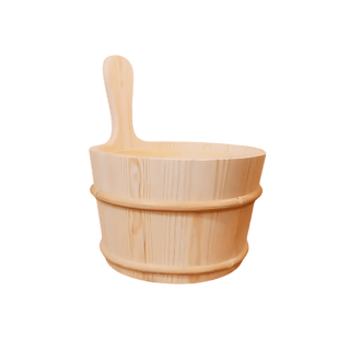 Wood Sauna Bucket with plastic liner (1 gal.) 12 1/8″ h x 10 1/4″ diam. - The Sauna Place