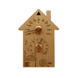 Wood Sauna Cabin Thermometer °F/Hygrometer combo (7 7/8″ x 5 1/2″) - The Sauna Place