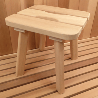 Wood Stool 11 3/4" x 12 1/2" x 12" high (legs unassembled) - The Sauna Place