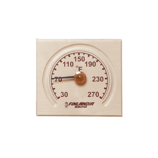 Wood Thermometer with carved groove (5 3/8″ x 5 5/8″) - The Sauna Place