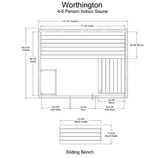 Almost Heaven Worthington 6 Person Sauna - The Sauna Place