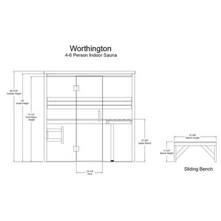 Almost Heaven Worthington 6 Person Sauna - The Sauna Place