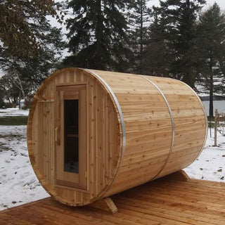 Dundalk 6' x 8' Knotty Cedar Barrel Sauna - The Sauna Place