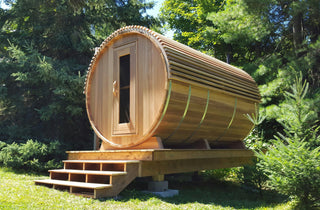 Dundalk 7′ x 8′ Clear Cedar Barrel Sauna - The Sauna Place