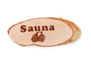 Sauna Birch Bark Sign (4" x 8" oval) - The Sauna Place