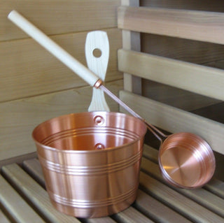 1 Gallon Copper Sauna Bucket and Dipper Set - The Sauna Place