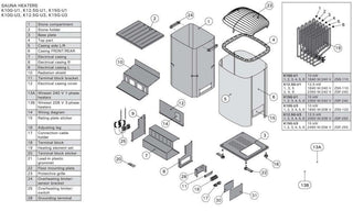 Finlandia / Harvia Part # FH159 Wiring Harness plus terminal block, 1phase using F-2T or F-2 control - The Sauna Place