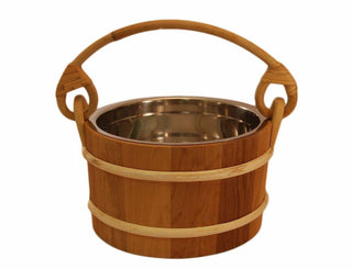 1.32 Gallon Cedar Sauna Bucket with Stainless Steel Liner - The Sauna Place