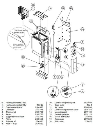 Finlandia / Harvia Part # FH133 or ZSV-60 Heat Deflector - The Sauna Place