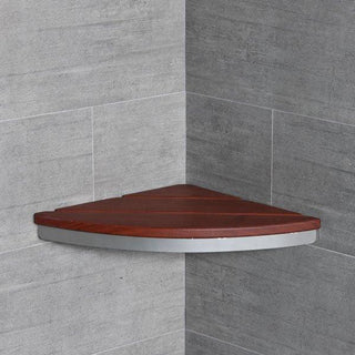 Thermasol Brazilian Walnut Corner Shower Seat - The Sauna Place