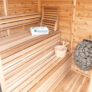 Dundalk Pure Cube Trinity Sauna – Knotty Red Cedar – CALL FOR PRICING - The Sauna Place