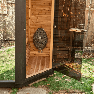 Dundalk Pure Cube Trinity Sauna – Knotty Red Cedar – CALL FOR PRICING - The Sauna Place