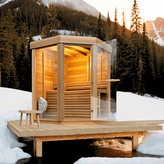 Dundalk Pure Cube Trinity Sauna – Knotty Red Cedar – CALL FOR PRICING - The Sauna Place