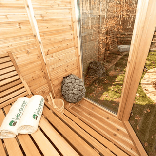 Dundalk Pure Cube Trinity Sauna – Knotty Red Cedar – CALL FOR PRICING - The Sauna Place